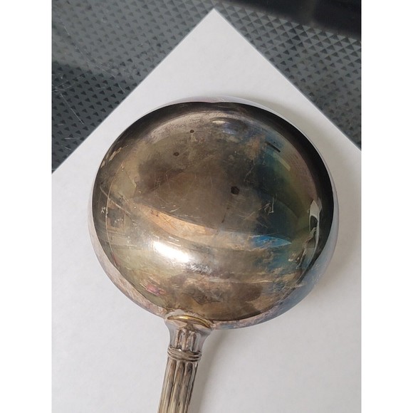 ARIA SILVERPLATE 1984 Solid Soup Ladle By Christofle France - Picture 9 of 12